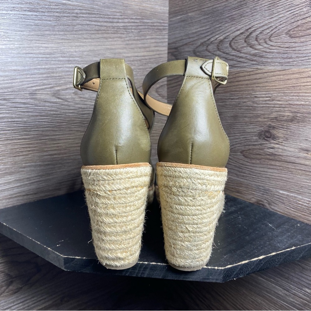 Banana republic wedge leather buckle espadrille sandals - Picture 4 of 7